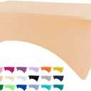 Table Covers for 6 Foot Tables, Champagne Washable and Wrinkle Resistant Stretch Tablecloths Rectangle 6ft for Events, Wedding, Banquets, Parties (72" x 30" (Rectangular))