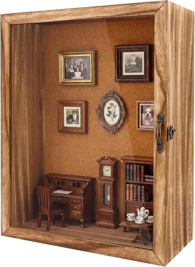 5 Inch Extra Deep Shadow Box Frame, 12x16 Wood for Memorabilia Display