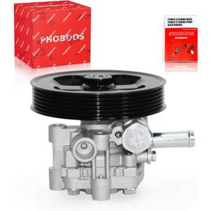 PHOBOOS Power Steering Pump Compatible with Dodge Caliber Hatchback 2007-2012, Jeep Compass/Patriot 2007-2017, 1.8L/2.0L/2.4L, with Outlet & Pulley, Smooth Steering, Low Noise, Ref. 96-2401