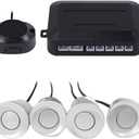 Car Reverse Backup Parking Sensor Radar System, Buzzer Beeps, Detection Distance:30~150CM, Waterproof Sensors (22mm Diameter 2.3M Cable) 3 Packs X60D (Silver)