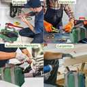 16 Inch Canvas Tool Bag, Small Tool Bag for Men, Large Capacity Wide Mouth Tool Organizer Tote Bag for Storage Hand Tools Wrenches (Green, 16 Inch)