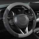 GIANT PANDA Car Steering Wheel Cover for Toyota RAV4,Camry,Highlander,Corolla,Prius,Tacoma, Standard Size - Black+Gray (Standard size (14.5''-15''))