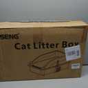 Stainless Steel Cat Litter Box, Extra Large XL Odor Free Metal Litter Box with High Sides Lid, Open Top Litter Pan Include Scoop Easy Cleaning Kitty Cat Box Anti-Urine Leakage, Non-Sticky
