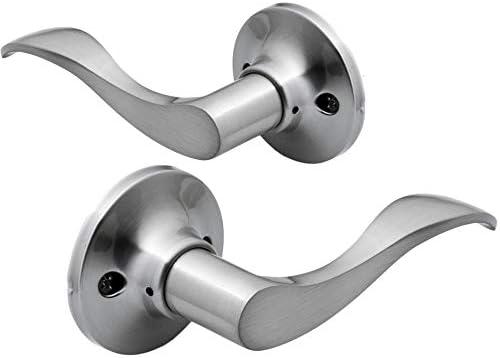 Berlin Modisch Dummy Lever Door Handle Pack of Two for Closets with a Satin Nickel Finish, Single Side, Non-Turning Pull Only Classic Series