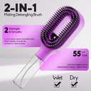 Misting Detangling Hair Brush for Curly & Wavy Hair, Fine Continuous Spray Hair Brush for Frizz Control, Curl Refresh & Flyaway Smoothing, Wet or Dry Hair Styling Brush, Purple