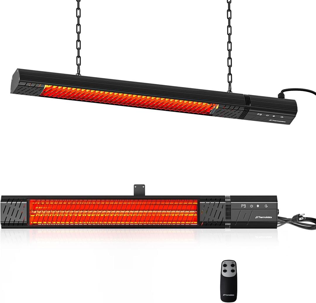 ThermoMate Outdoor Patio Heater 1500W 120V Plug-in, Infrared Carbon Fiber