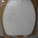 Mayfair Padded Toilet Seat, Cushioned Soft Vinyl over Wood Core Seat, Secure Hinges, Easy Clean, Made in USA, Elongated, White