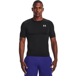 Under Armour Men's HeatGear Compression Short-Sleeve T-Shirt (Large, Black (001)/White)