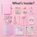 HAPPY LOLLI Pink LolliME DIY Journal Kit for Tween & Teen Girls Ages 814, Birthday Gift, 300+ Pieces Lockable Diary Set, Arts & Crafts, Scrapbook & Creative Journaling