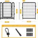 Getlay Dog Playpen 48 inch(H) 8 Panels Total 17.7 Ft(L) Dog Fence Outdoor for Yard. Wide Door Low ThresholdMetal Dog Pen Heavy Duty Pet Puppy Exercise Pen for Rv Camping Garden Yard