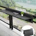 VEVOR Balcony Hanging Table, 31.5 x 12 inch Folding Balcony Railing Table, Outdoor Bar Table, 50 lbs Loading, Fit Railing from 1" to 4.3", Serving for Patio & Deck