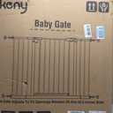 keny 29"-42.5" Baby Gate for Stairs, Auto Close Safety Dog Gate, Pressure Mounted Easy Walk Through Pet Gate for Doorways, Durable Stair Gate, 30" Tall, White