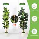 GarveeHome 6 ft Faux Fiddle Leaf Fig Tree with White Pot, Faux Trees with Artificial Plants 74 Fiddle Leaves Greenery - Lifelike Fake Tree for Home Office Store Room Decor Indoor Outdoor