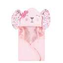 Hudson Baby Unisex Baby Cotton Animal Face Hooded Towel, Floral Bunny, One Size