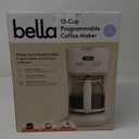 BELLA 12 Cup Programmable Coffee Marker, Reusable Dishwasher Safe Accessories, Easy LCD diaply, Auto Shutoff, 900 watt, Oatmilk