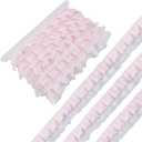 7.5 Yards Pink Satin Organza Edge Trim 2-Layer Ruffle Trim Lolita Skirt Edging Accessories Romantic Pleated Lace Ribbon for Sewing DIY Crafts Dressmaking Costume Decoration Cosplay
