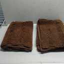 H.VERSAILTEX 2 Piece Bathroom Set - Super Absorbent Chenille Striped Bath Mats - Non Skid, Machine Washable - Chocolate, 24 x 36 Plus 20 x 32 Inches
