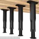 Replacement Bed Slats Support Legs, Adjustable Height 8.3-14.5 Inch Bed Center Support Leg for Queen King Beds, Adjustable Sofa Furniture Legs, Heavy Duty Furniture Risers, 4 Pack