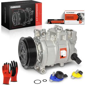 A-Premium Air Conditioner AC Compressor with Clutch Compatible with Audi A4 A4 Quattro 2005-2013, Q5 2011-2012, A5 A5 Quattro 2010-2012, A6 2012-2015, A6 Quattro 2013-2015, 1.8L 2.0L 3.2L