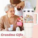 Lifecapido Gifts for Grandma, 40oz Tumbler with Handle, Grandma Christmas Birthday Mothers Day Gifts for Grandmother Grammy Nana Mimi, Creamy