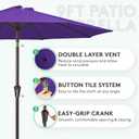 JEAREY 10FT Outdoor Patio Umbrella Outdoor Table Umbrella with Push Button Tilt and Crank, Market Umbrella 8 Sturdy Ribs UV Protection Waterproof for Pool, Garden (Dark Purple)