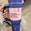 Owala Stainless Steel Triple Layer Insulated Travel Tumbler with Spill Resistant Lid and Straw, BPA Free, 24 oz, Grey/Purple (Bunny)