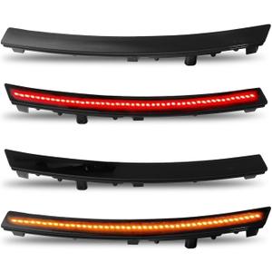 Nakkaa Front Rear Side Marker Light Compatible with 2014-2019 Corvette C7 Grand Sport Stingray ZR1 Z06 4PCS Smoked Len Amber Red Turn Signal Lamp Side Marker Light 22771196 22771197 23210929 23210930