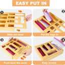Bag Storage Organizer Compatible with Ziploc Gallon, Quart, Sandwich & Snack Sized Slider Bags,Bamboo Organizer For Drawer(13.7"L*11.8H"*3.1W")
