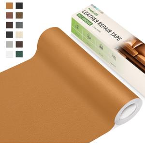 TIANLDD Leather Repair Tape,3.5 x 80 Inches Self Adhesive Leather Repair PatchLeather Repair Kit for FurnitureCouches,Car Seats,Cabinets,Handbags(Yellowish Brown-Litchi Grain)
