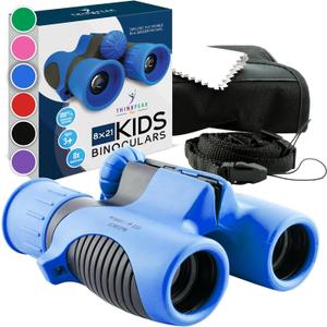 Think Peak Blue Binoculars Science Toy for Kids Ages 312 Years  Real Compact Outdoor Adventure & STEM Educational Nature Hiking Explorer for Bird Watching, Camping Children’s Birthday Gift