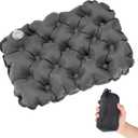 Ptwola Inflatable Seat Cushion Portable Travel Airplane Seat Cushion Self-Inflating Camping Air Sitting Pad Portable Bleacher Cushions for Office Chair Hiking Outdoor Climbing Kayak Patio Car (Grey)