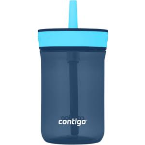 Contigo Kids Leighton Straw Tumbler with Spill-Proof Leak-Proof Lid 14oz Blueberry/Blue Raspberry