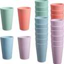 24 Pcs Unbreakable Plastic Cups Set, 20 oz Reusable Plastic Cups, Stackable Water Tumblers, Drinking Cup for Kitchen, Outdoor, BPA-free, Dishwasher Refrigerator and Microwave Safe (20 oz, 4 Colors) (4-Light Multicolor)