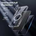 Magnetic for Samsung Galaxy S25 Case with Screen Protector*1 Camera Lens Protector*1, [12FT Mil-Grade Protection], Translucent Matte Back Slim Shockproof Case for Galaxy S25 6.2 inch, Clear