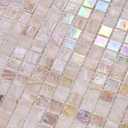 smafusion 5pcs Sakura Mosaic Floor and Wall Tile for Bathroom, Kitchen Backsplash, Glass Pool Tiles, Swimming Pool, Shower, Iridescent Accent Wall (5.75sq.ft, Apricot)