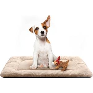 Dog Beds Crate Pad for Medium Dogs Fit Dog Crates,Washable & Anti-Slip Kennel Pad for Dogs Cozy Sleeping Mat,Cream 30inch