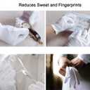 12Pairs White Cotton Gloves for Eczema and Dry Hands - Breathable Work Glove Liners - Moisturizing SPA Soft Jewelry Inspection Gloves - Stretchy Fit Cloth Gloves for Most Women