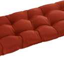 downluxe Outdoor Bench Cushion for Patio Furniture, Waterproof Tufted Overstuffed Porch Swing Cushions, Thick Outdoor Loveseat Cushions, 48" X 18" X 5", Brick Red, Set of 1