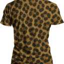 Funny Leopard Graphic T-Shirt Novelty Short Sleeve Crewneck Shirt (XXL)