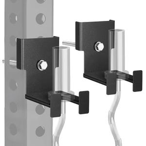 Otoolling 2 Pcs Barbell Holder for 3 x 3 Weight Racks Steel Barbell Mount Rack Vertical Training Curl Bar Holder Fits 5/8''-1'' Holes, No Drilling Required, Bearing 20 Pounds