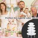5 Pieces Cake Separator Plates Stands with 15 Pieces Clear Plastic Cake Dowel RodsCake Supports for Tiered Cake Stacking for 4, 6, 8, 10, 12 Inch Cakes.