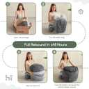 HIGOGOGO Pouf Ottoman Stuffed Round Modern Foam Filled Foot Rest Poufs for Living Room Chair Decorative 26 X 18 Inches Boho Relax Stool for Wedding Christmas Party, Dark Grey