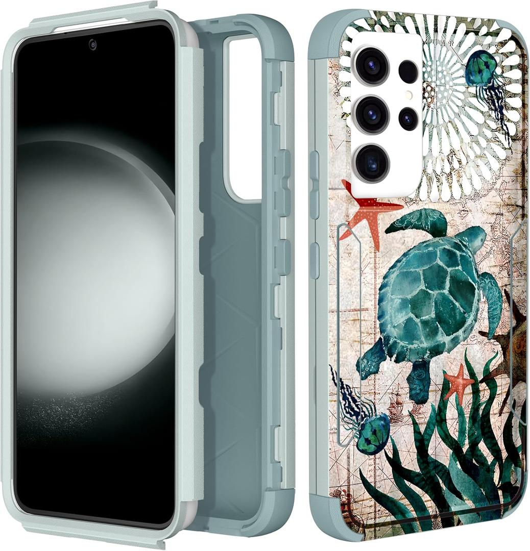 for Samsung Galaxy S21 Ultra Case - for Women Cute Phone Cover Cool Aesthetic Unique Design Teen Turtles Heavy Duty Protective Shockproof Funda Samsung S21 Ultra Case