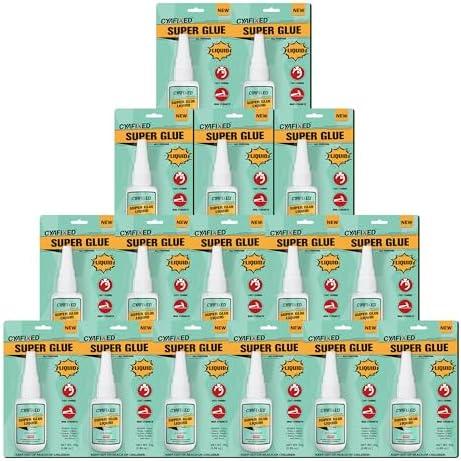 Super CA Glue Liquid, Clear Quick Dry Cyanoacrylate Adhesive for Wood Plastic Leather Metal Pottery Glass Ceramic Shoe Sole Repair, Instant Strong Bond for Jewelry, Craft, 3D Models, Woodworking