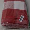 Buffalo Plaid Outdoor Rug Red and White 3x5 Ft Cotton Woven Checkered Doormat Washable Front Porch Layered Carpet for Indoor Outdoor Entryway Farmhouse Patio Decor Area Rug