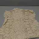 KEPSWET 100% Cotton Handmade Crochet Lace Oval Table Runner Beige 12x48 Inch
