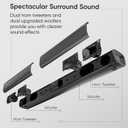 Sound Bar for Smart TV, 80W Surround Sound System, 2-in-1 Detachable Design, 2.0 Channel Soundbar, 4 Woofers & Dual Horn Tweeters, Bluetooth5.3 ARC AUX Optical Home Theater Speaker