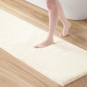 Madison Park Marshmallow Bathroom Rug Non Slip, Luxrurious Plush Bath Mat, Absorbent, Quick Dry, Spa Design Bath Room Dcor, 2'x6', Cream