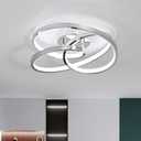 LED Ceiling Light Fixtures,36W Flush Mount Modern LED Ceiling Light,Cool White 6000K Close to Ceiling Lights for Hallway Bedroom Dining Room Kitchen Bathroom (Chrome, 6000K)