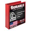 Samsill Durable 2 inch 3 Ring Binder, Made in USA, D Ring Binder, 100% Recycled Chipboard, Red